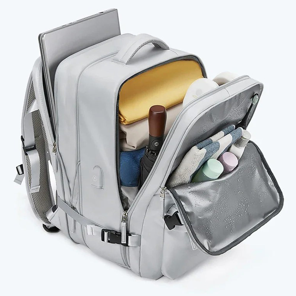 2023 Expandable Carry-On Luggage Travel Backpack Weekender Bag with USB Port - Light Grey 2023 Expandable Carry-On Luggage Travel Backpack Weekender Bag with USB Port - Light Grey